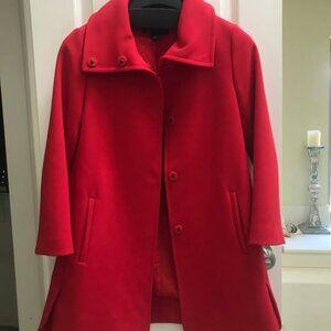 Ann Taylor Red Winter Pea Coat Size Small Petite SP